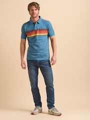 Brakeburn 100% Cotton Retro Stripe Polo Shirt - Image 6 of 6