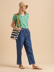 Brakeburn Green Woodblock Jersey 100% Cotton T-Shirt - Image 6 of 6