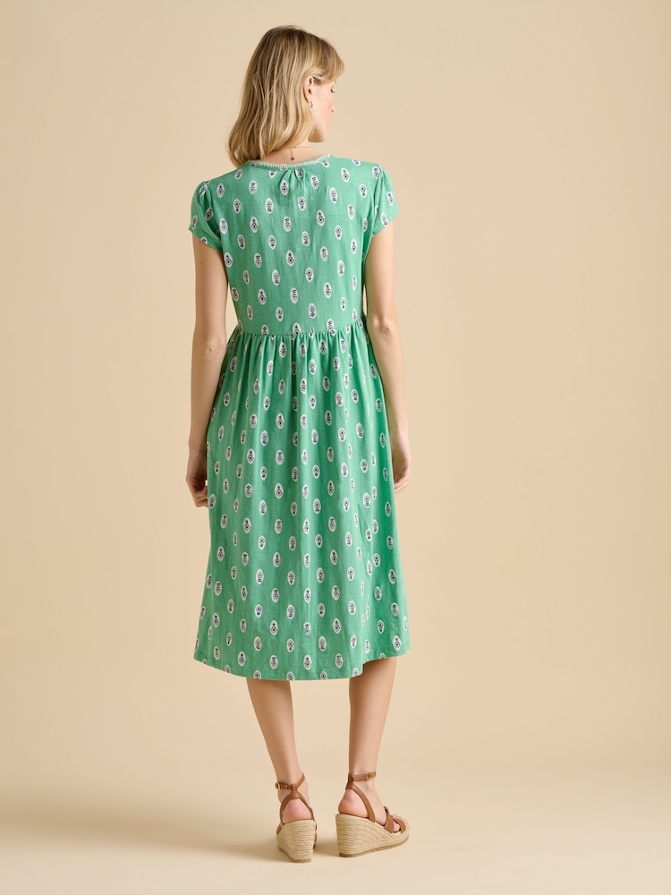 Brakeburn Woodblock Floral Knee Length Dress - Image 3 of 5
