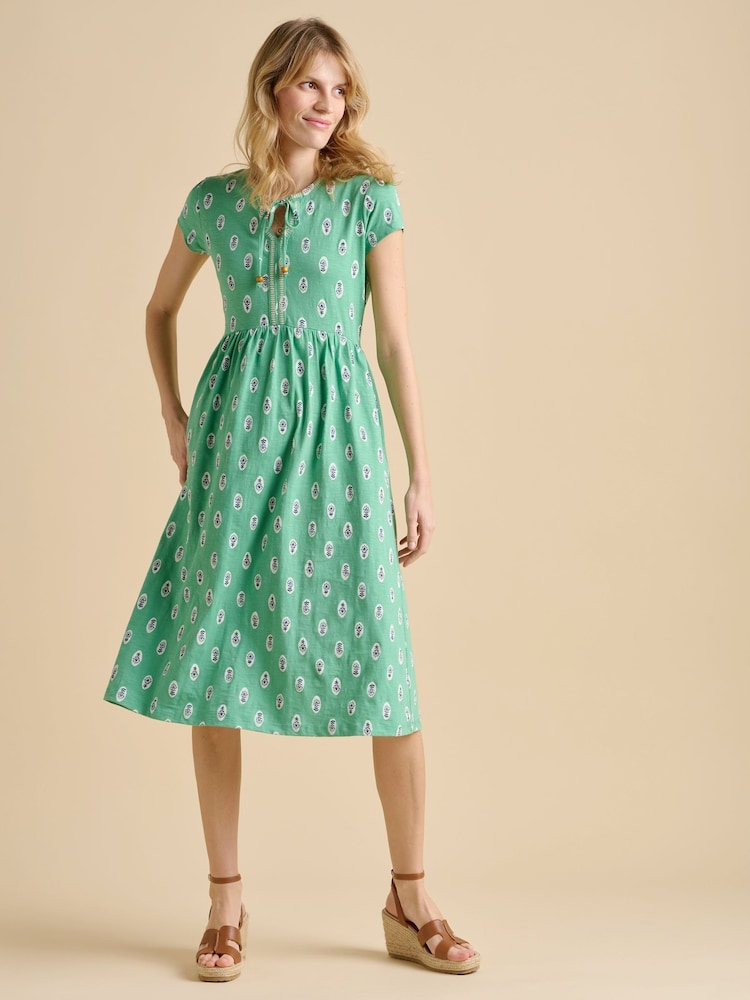 Brakeburn Woodblock Floral Knee Length Dress - Image 4 of 5