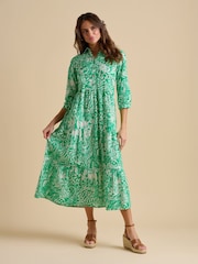 Brakeburn 100% Cotton Wildflower Maxi Dress - Image 1 of 5