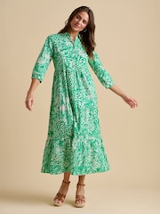 Brakeburn 100% Cotton Wildflower Maxi Dress - Image 3 of 5