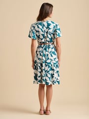 Brakeburn Blue Woodland Leaves Knee Length Dress - Image 2 of 5