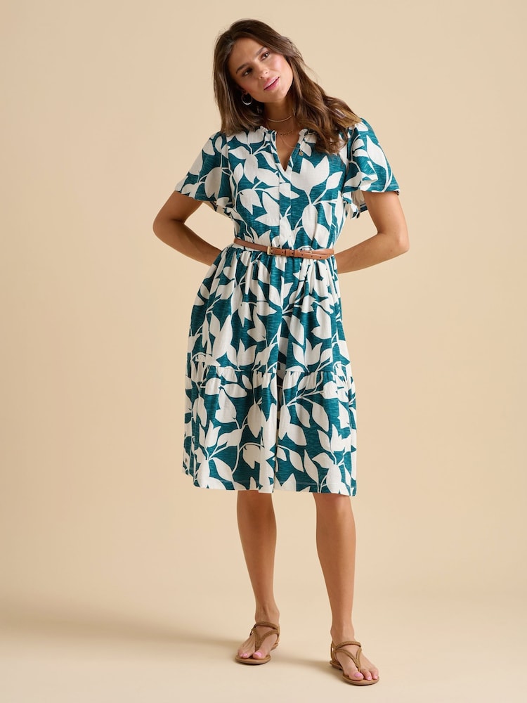 Brakeburn Woodland Leaves Knee Length Dress - Image 3 of 5