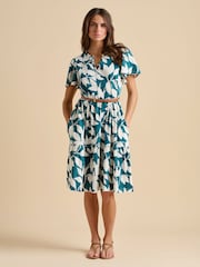 Brakeburn Blue Woodland Leaves Knee Length Dress - Image 5 of 5