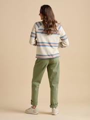 Brakeburn Blue/Cream Broderie Crew Neck Sweatshirt - Image 3 of 5