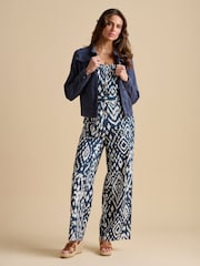 Brakeburn Blue 100% Cotton Ikat Jumpsuit - Image 4 of 5