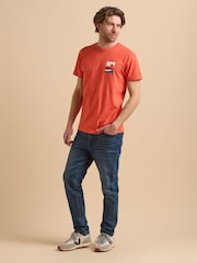 Brakeburn Orange 100% Cotton Sunset T-Shirt - Image 1 of 5