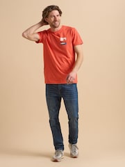 Brakeburn Orange 100% Cotton Sunset T-Shirt - Image 4 of 5