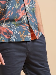 Brakeburn Blue 100% Cotton Lobster Resort Shirt - Image 5 of 6