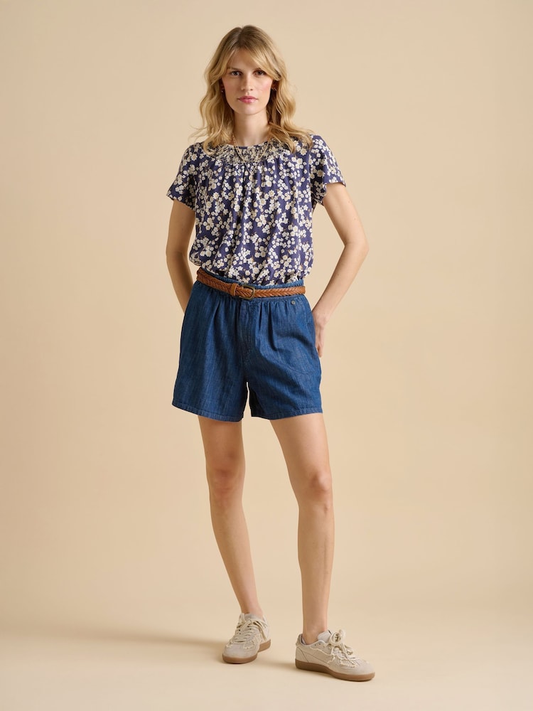 Brakeburn Blue 100% Cotton Floating Daisy T-Shirt - Image 2 of 5
