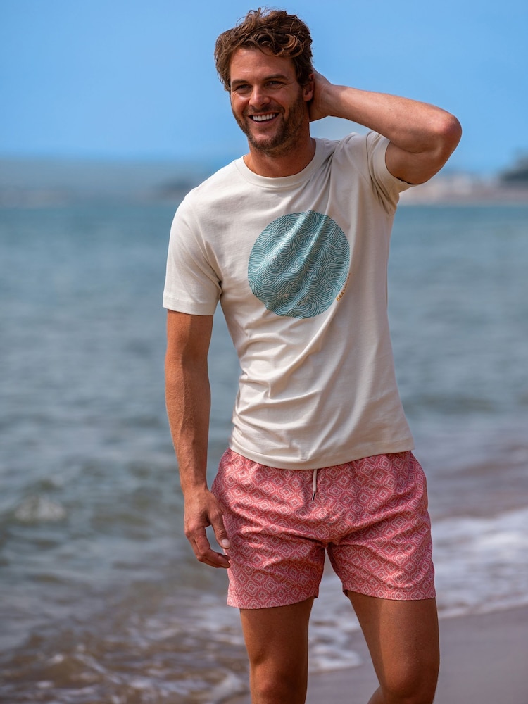 Brakeburn Natural Suede Seagul 100% Cotton T-Shirt - Image 1 of 6