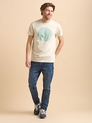 Brakeburn Natural Suede Seagul 100% Cotton T-Shirt - Image 2 of 6