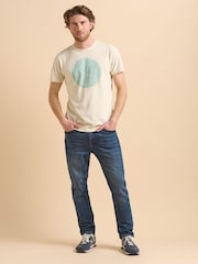 Brakeburn Natural Suede Seagul 100% Cotton T-Shirt - Image 5 of 6
