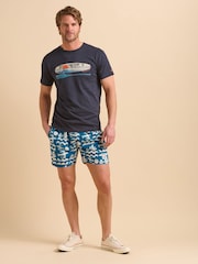 Brakeburn Navy Blue Painted Peleton T-Shirt - Image 1 of 5