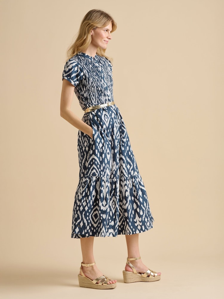 Brakeburn 100% Cotton Ikat Maxi Shirt Dress - Image 3 of 4
