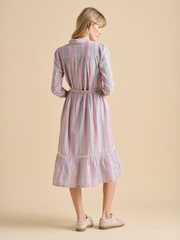 Brakeburn Red 100% Cotton Pier Midi Dress - Image 3 of 6