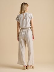 Brakeburn Cream Wide Leg Stripe Jumpsuit - Image 2 of 5