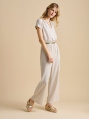 Brakeburn Cream Wide Leg Stripe Jumpsuit - Image 5 of 5