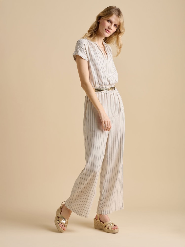 Brakeburn Cream Wide Leg Stripe Jumpsuit - Image 5 of 5