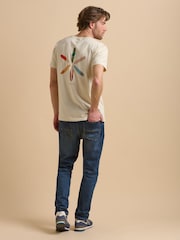 Brakeburn Natural 100% Cotton Retro Boards T-Shirt - Image 3 of 6