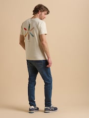 Brakeburn Natural 100% Cotton Retro Boards T-Shirt - Image 6 of 6
