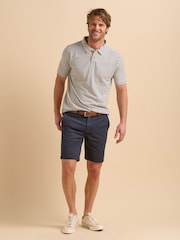 Brakeburn Blue Chrome Maritime Stripe Polo Shirt - Image 4 of 5