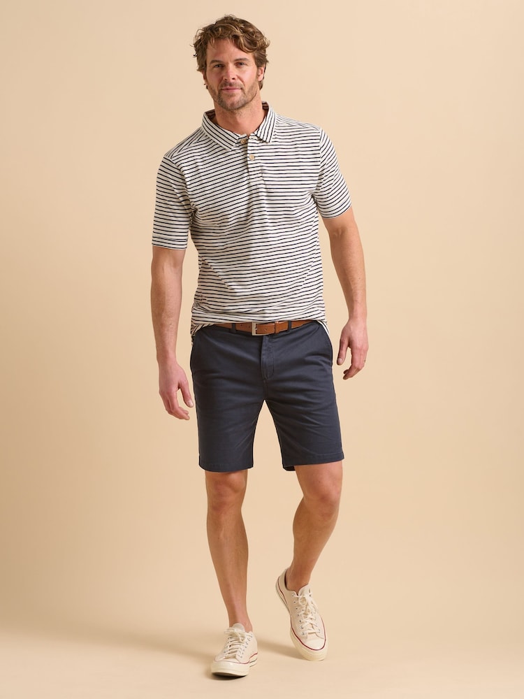 Brakeburn Light Blue Maritime Stripe Polo Shirt - Image 5 of 5 Brakeburn Light Blue Maritime Stripe Polo Shirt - Image 5 of 5