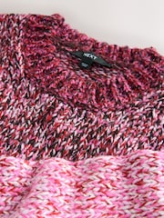 Pink Multi Twist Knitted Jumper With Wool - Image 2 of 3