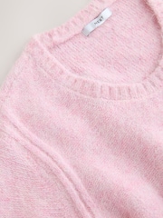 Blush Pink Scoop Neck Jumper With Wool - Image 8 of 8
