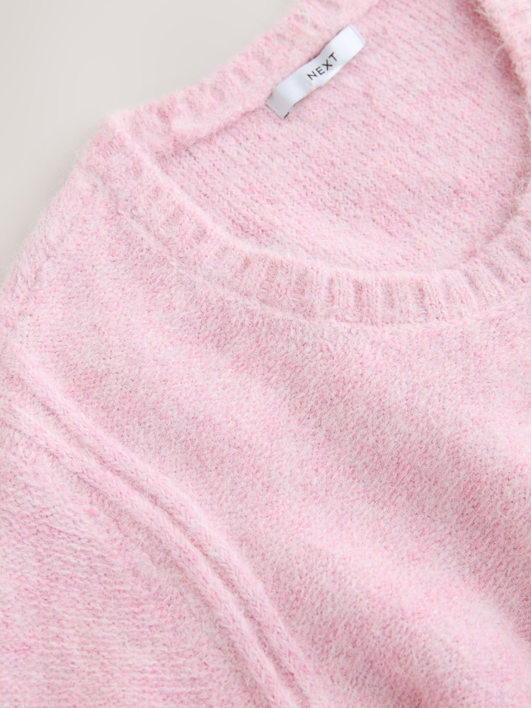 Blush Pink Scoop Neck Jumper With Wool - Image 8 of 8 Blush Pink Scoop Neck Jumper With Wool - Image 8 of 8