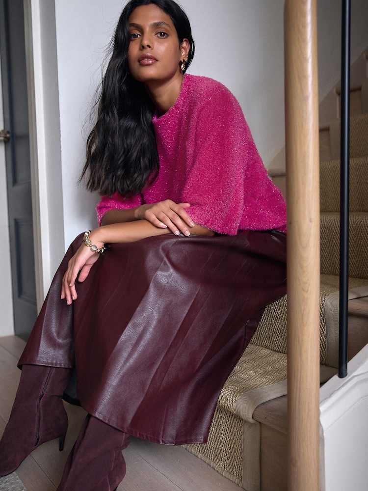 Bright Pink Half Sleeve Tinsel T-Shirt - Image 2 of 7