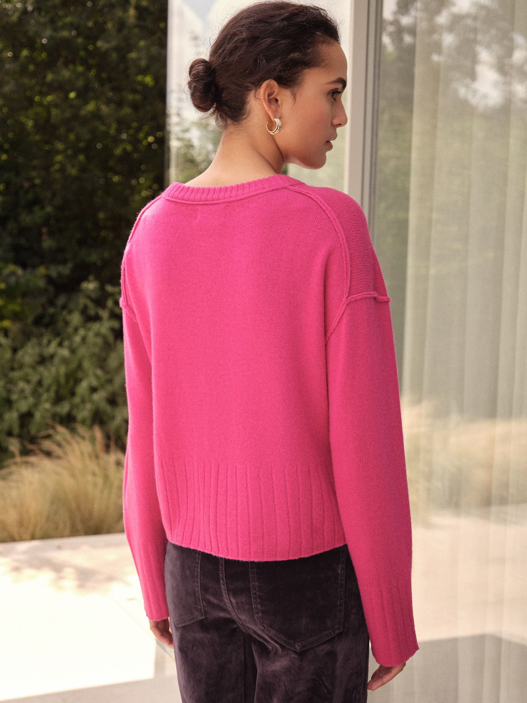 Buy Bright Pink N. Premium 100% Lambswool Crew Neck Jumper from