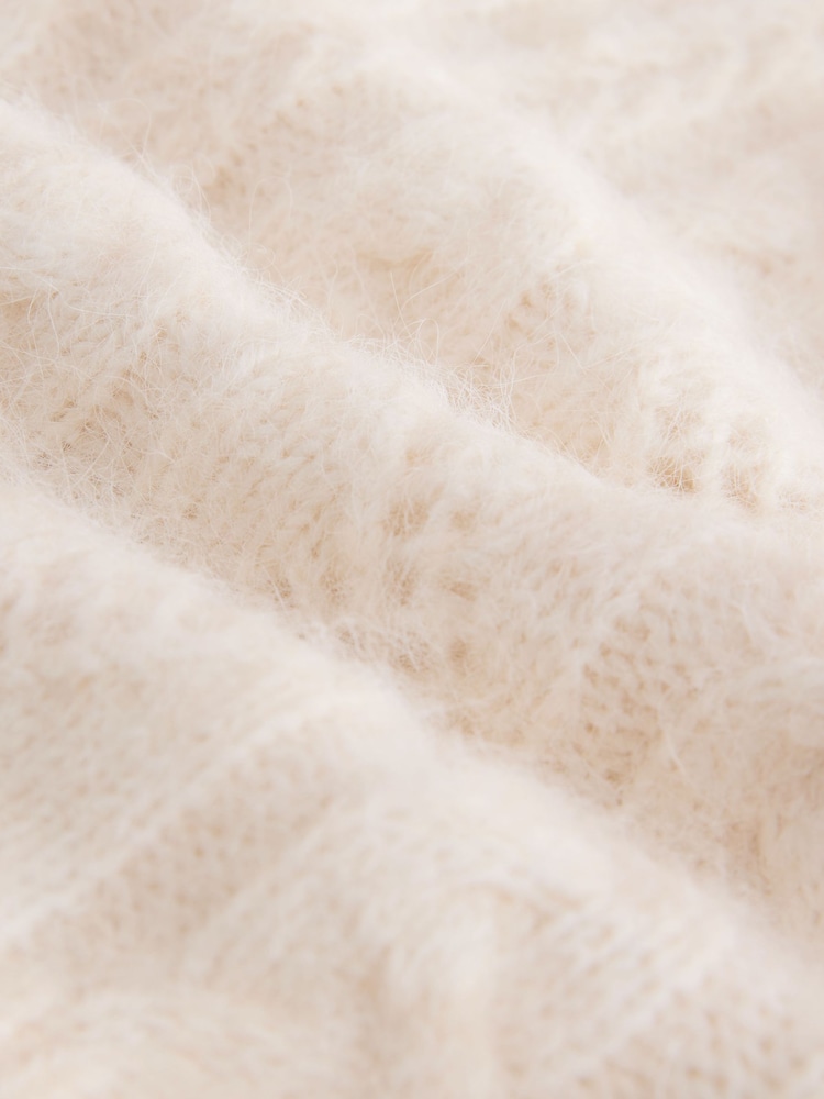 Ecru - Cable Knit Collar Jumper With Wool - Imagem 2 de 3