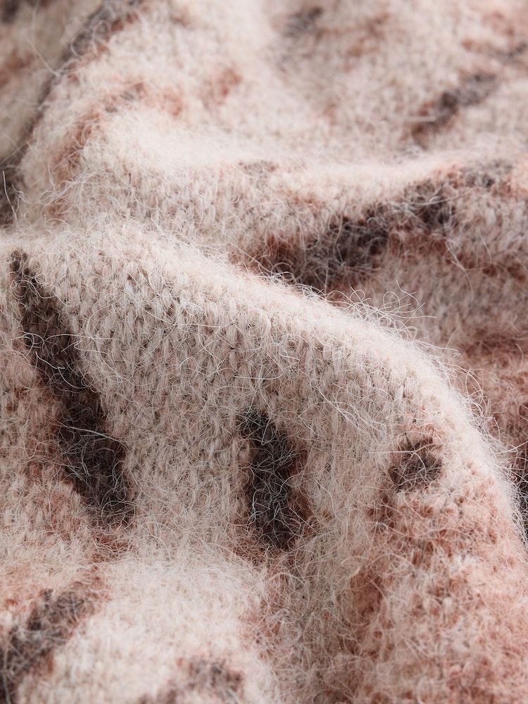 Brown Zebra Scoop Neck Jumper With Wool - Image 3 of 3 Brown Zebra Scoop Neck Jumper With Wool - Image 3 of 3