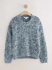 Blue Multi Twist Knitted Jumper With Wool - Image 1 of 3