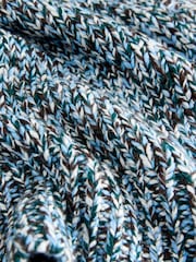 Blue Multi Twist Knitted Jumper With Wool - Image 2 of 3
