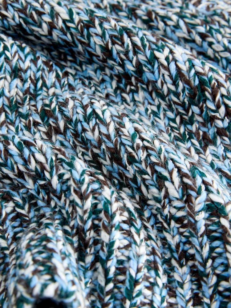 Blue Multi Twist Knitted Jumper With Wool - Image 2 of 3