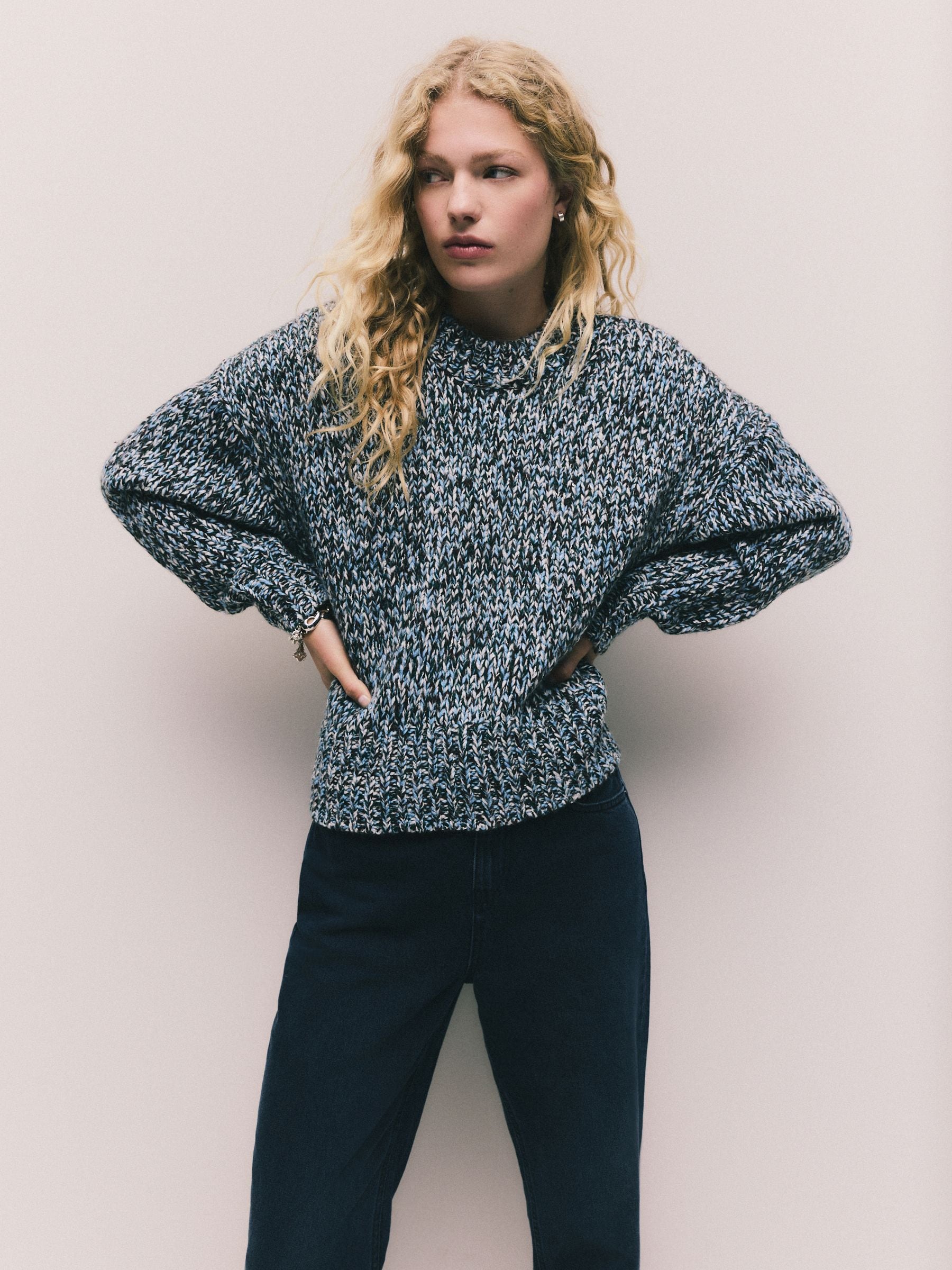 トップス Last Nest Illusion Doves Knit/Multi Buy Blue Multi Twist Knitted Jumper With Wool from Next Romania