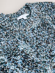 Blue Multi Twist Knitted Jumper With Wool - Image 3 of 3