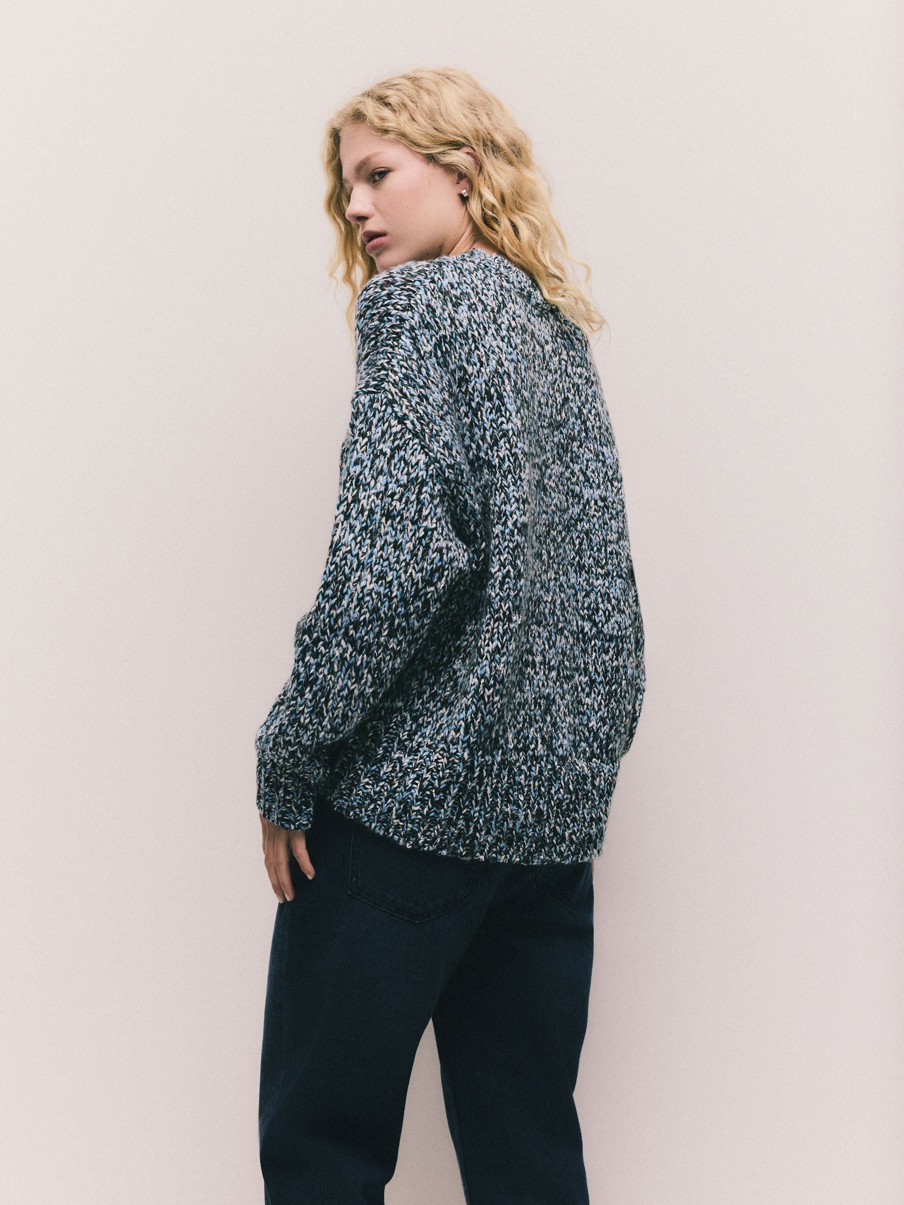 Buy Blue Multi Twist Knitted Jumper With Wool from Next Romania