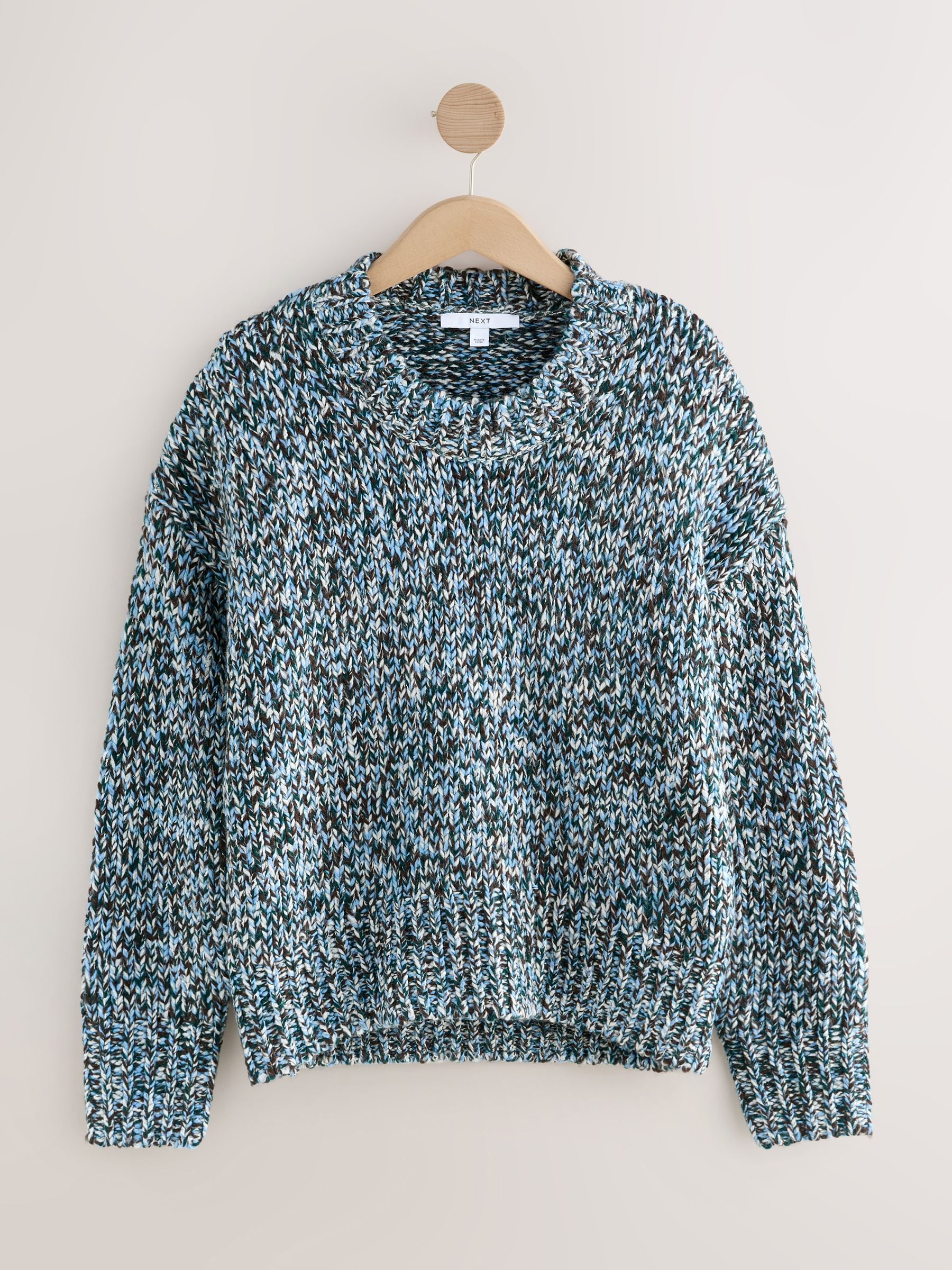 Buy Blue Multi Twist Knitted Jumper With Wool from Next Romania
