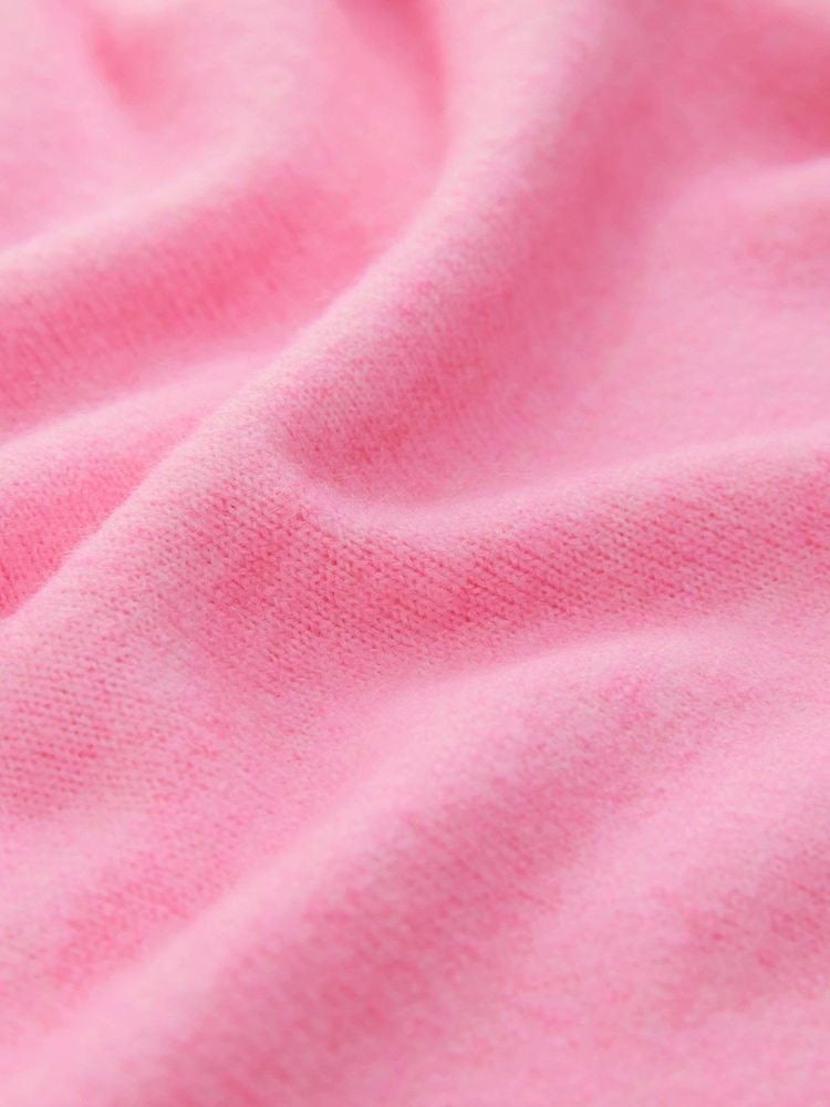 Pink Pattern Crew Neck Knitted Jumper with Wool - Image 2 of 3 Pink Pattern Crew Neck Knitted Jumper with Wool - Image 2 of 3