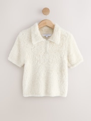 Ecru Bear Short Sleeve Polo Jumper - Image 1 of 3