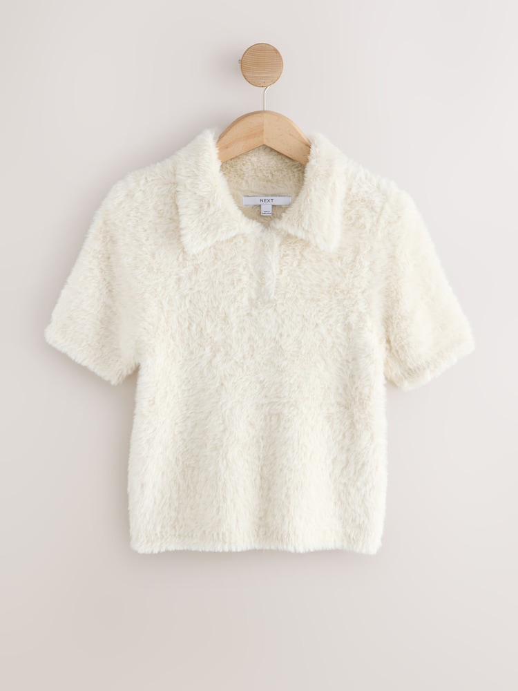Ecru Bear Short Sleeve Polo Jumper - Image 1 of 3