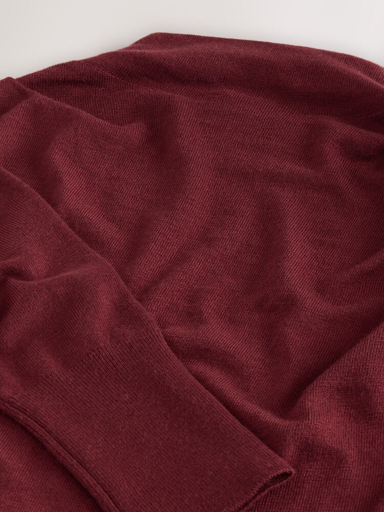 Vermelho Borgonha - Drape Cowl Neck Knitted Top - Imagem 3 de 3