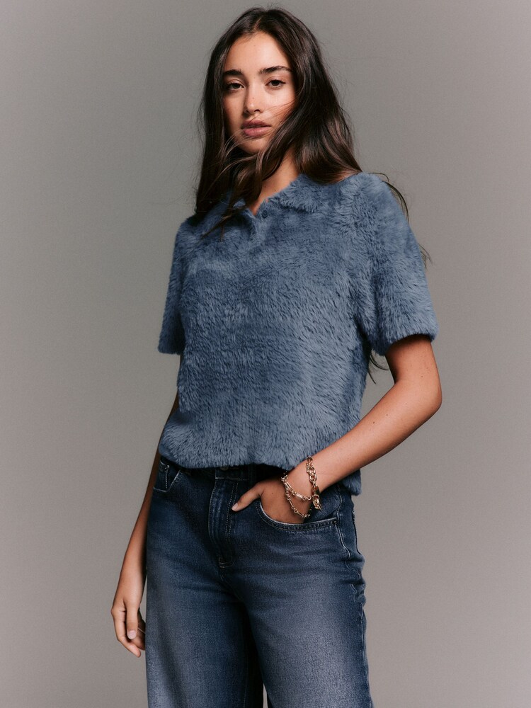 Navy Blue Bear Short Sleeve Polo Jumper - Image 2 of 8