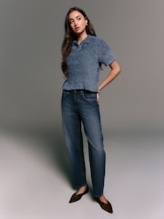 Navy Blue Bear Short Sleeve Polo Jumper - Image 3 of 8