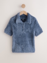 Navy Blue Bear Short Sleeve Polo Jumper - Image 6 of 8