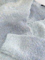 Grey/Blue Ombre Boucle Wrap Jumper With Wool - Image 2 of 4